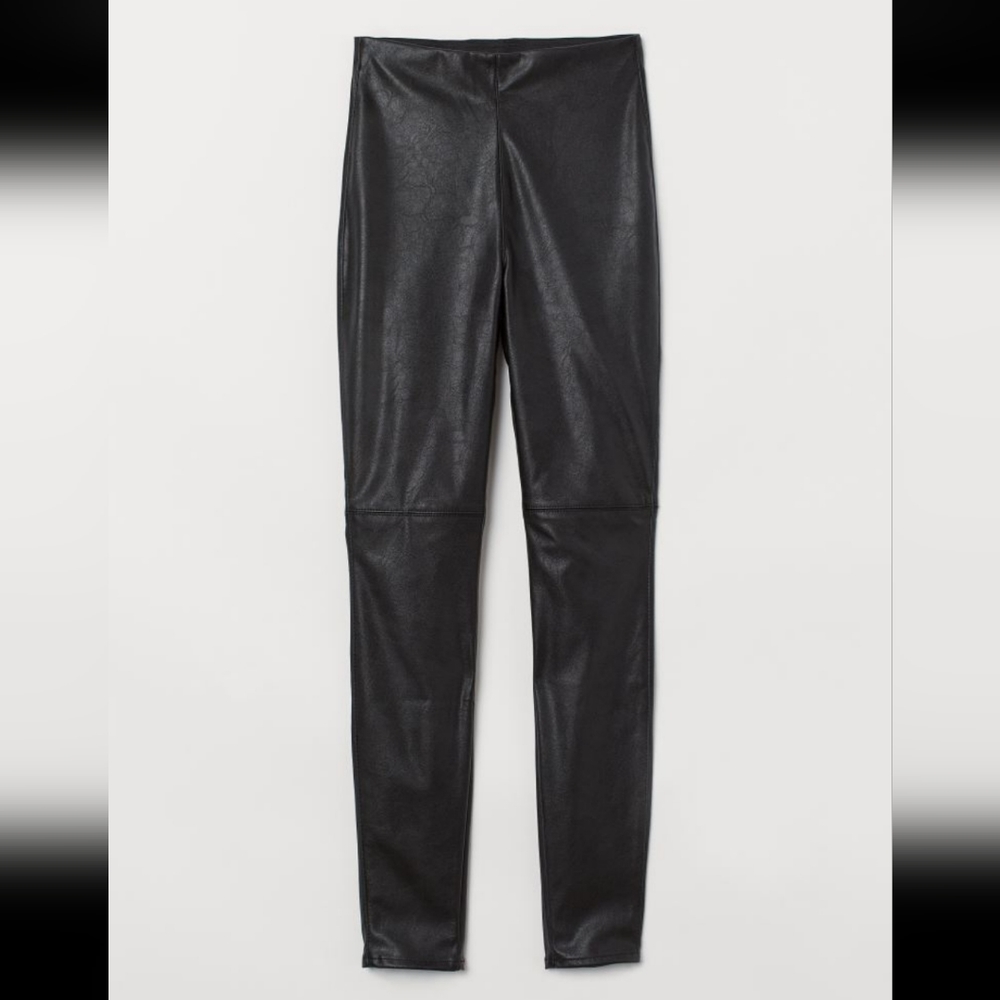 H&M faux black leather leggings